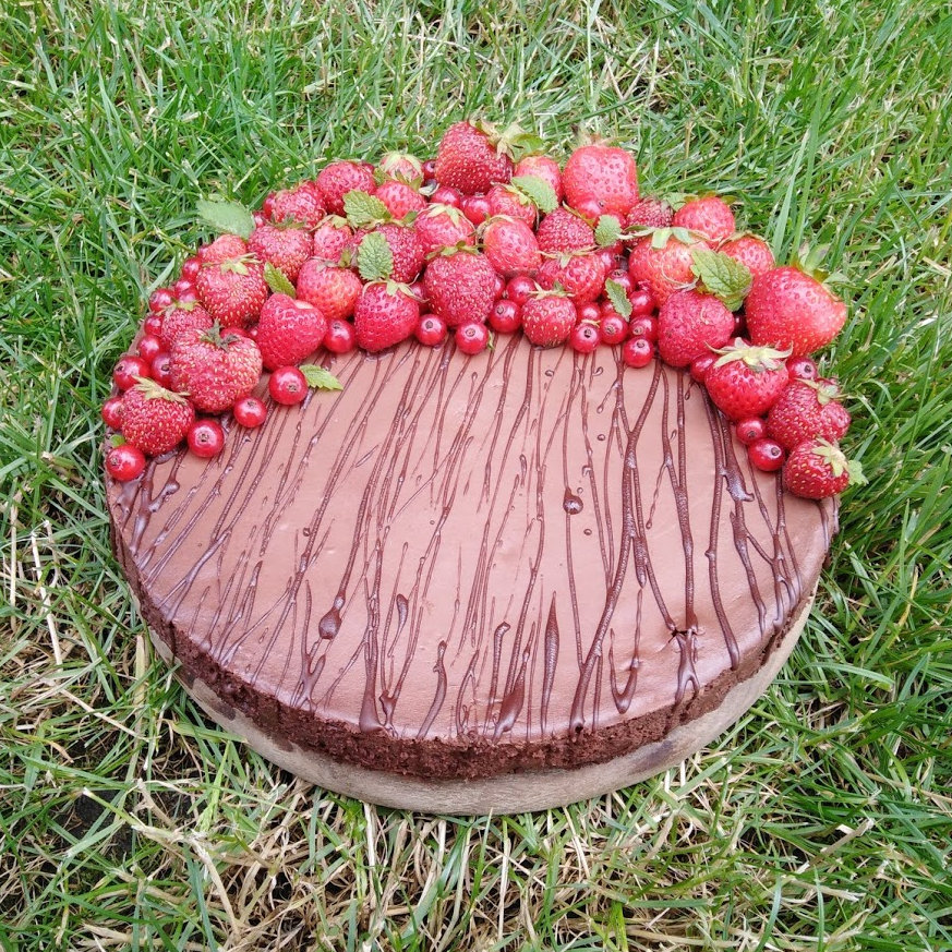 Čokoládový cheesecake s ovocem - pečený
